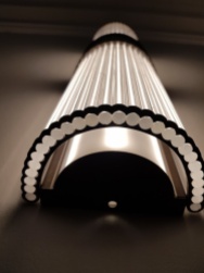 Reeded glass wall light